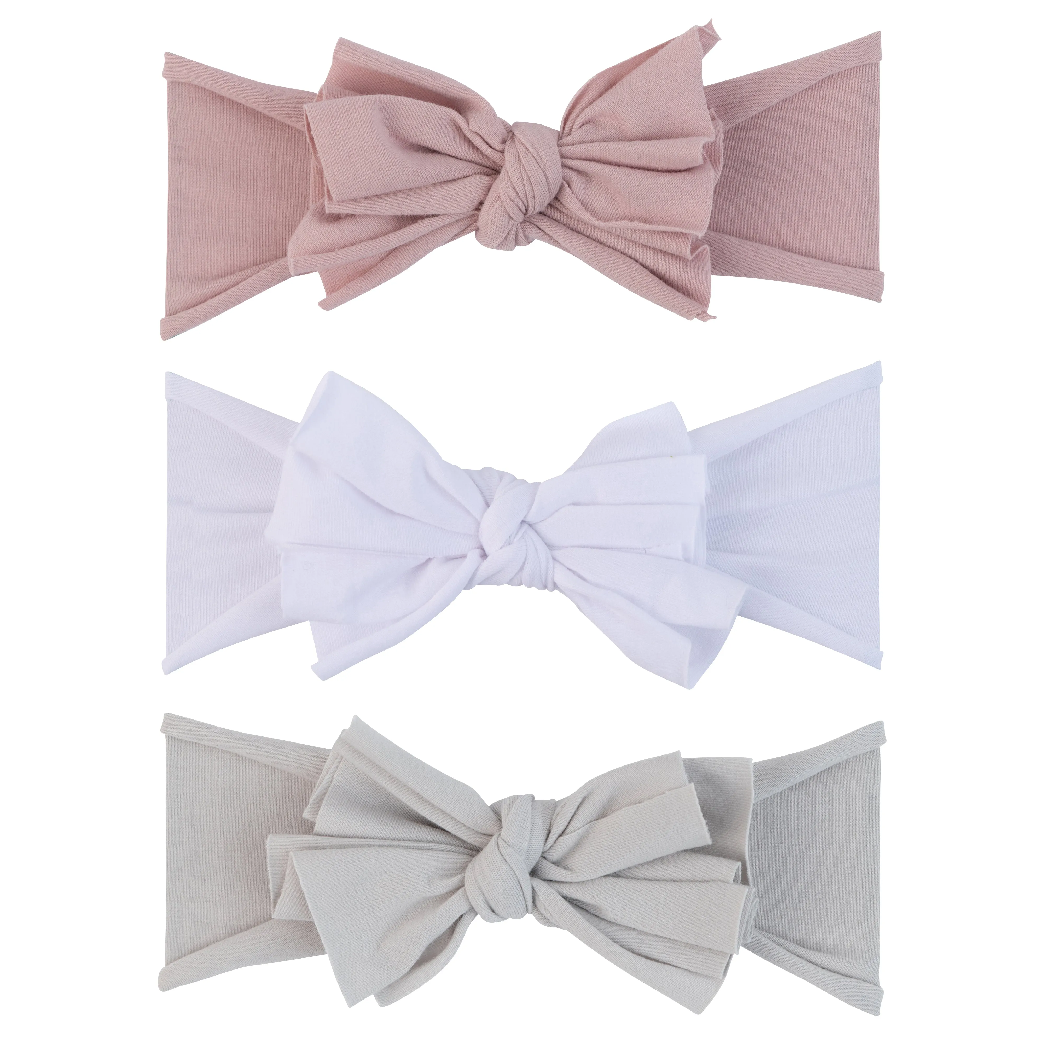 3 Pack Headband Set - Mauve Lavender, Grey & White