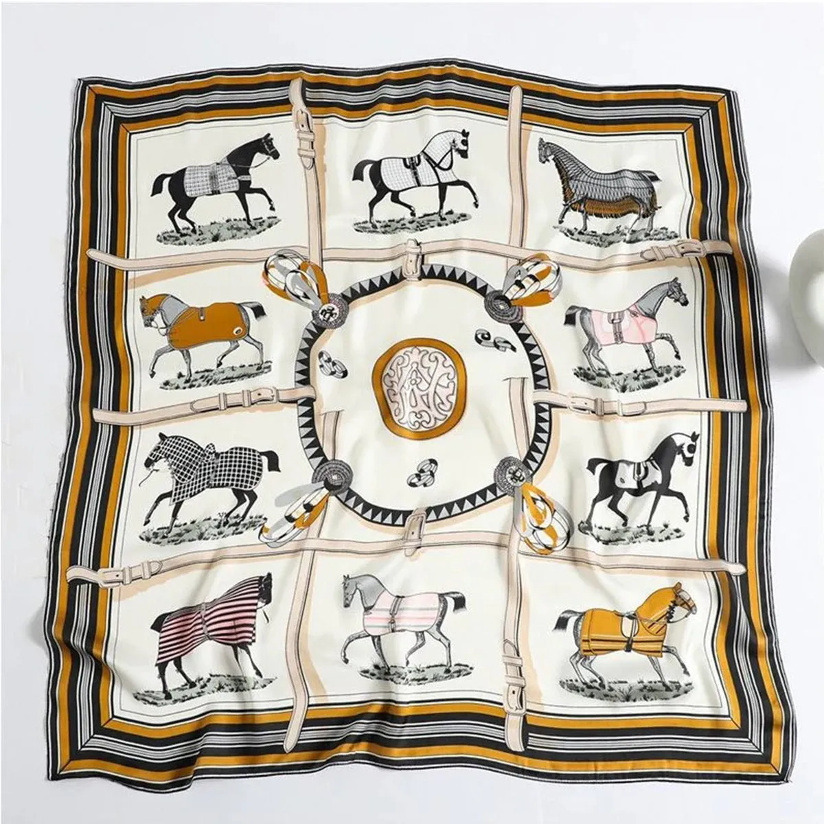 AWST Int'l Horses in Blankets Medallion Scarf