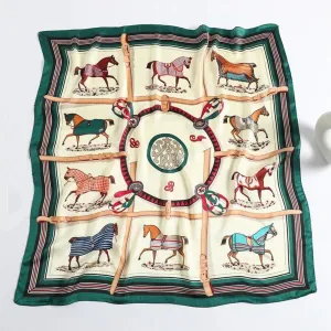 AWST Int'l Horses in Blankets Medallion Scarf