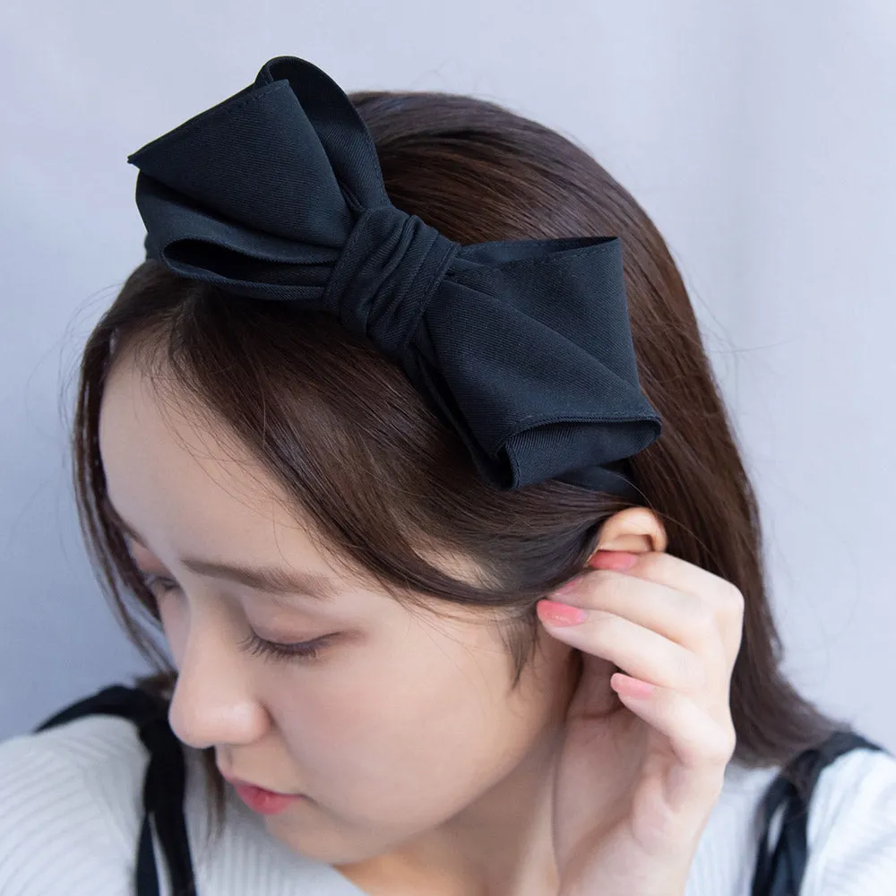 Big Black Side Bow Headband