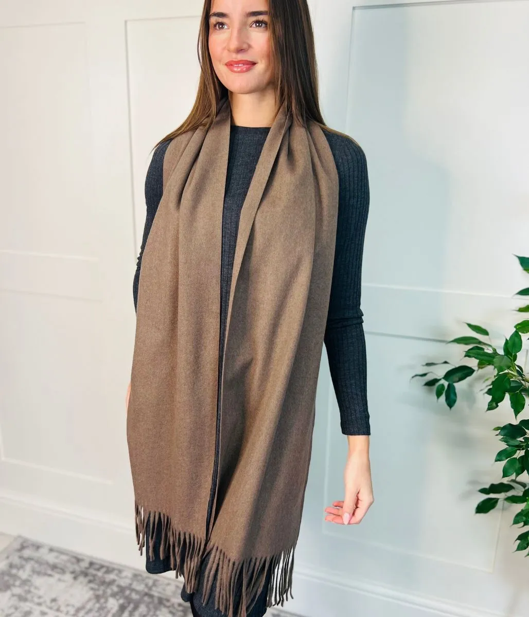 Brown Cashmere Blend Classic Scarf