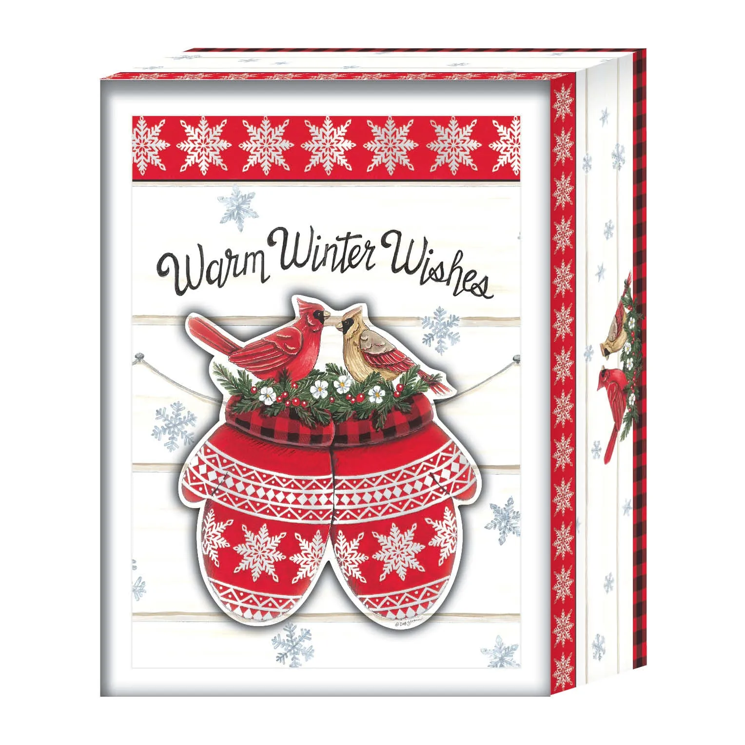 Cardinals and Mittens- Boxed Christmas Cards -15 Cards