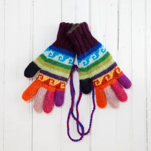 Children's Multicolor Baby Alpaca Gloves