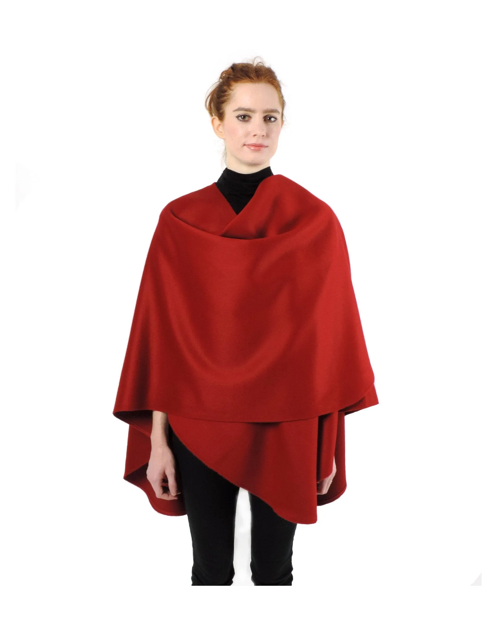 Classic Cape in Brushed Baby Alpaca - Red / Regular