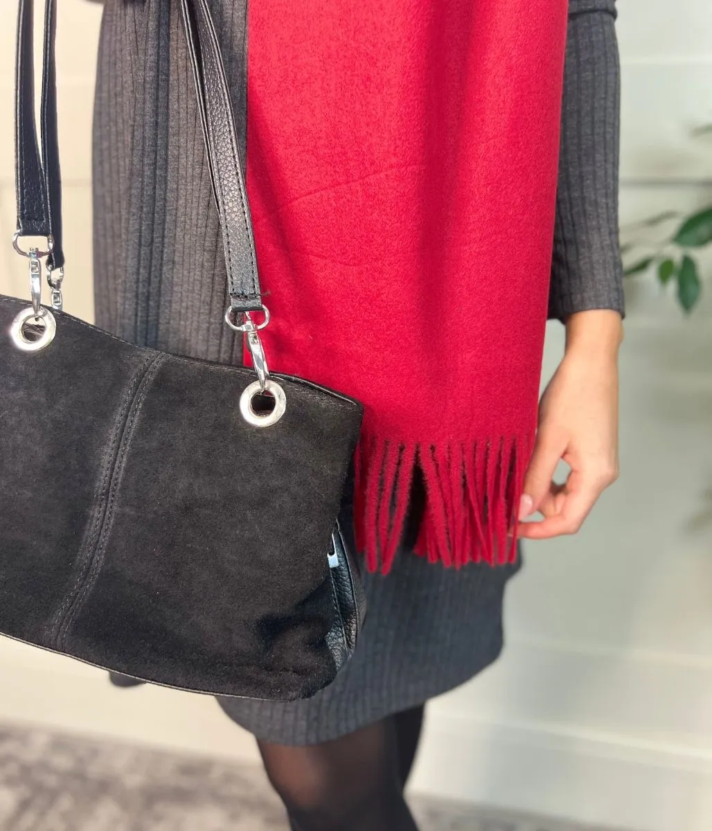 Deep Red Cashmere Blend Classic Scarf