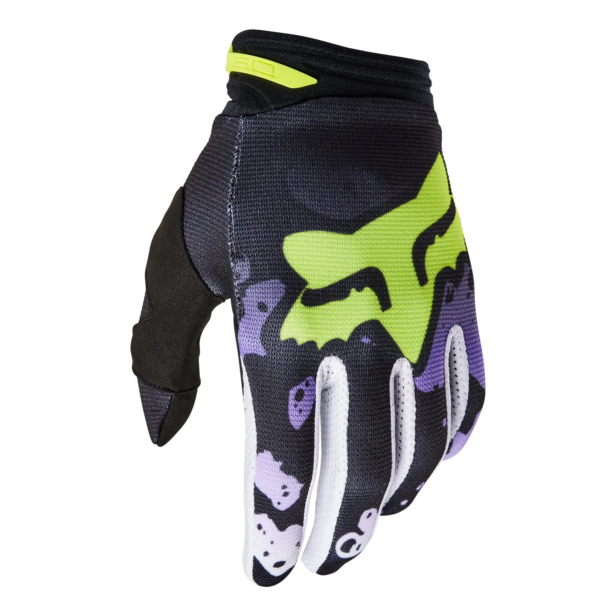 Fox Racing  Mens 180 Morphic Gloves Clarino Palm Secure Fit Off-Road Black Yellow