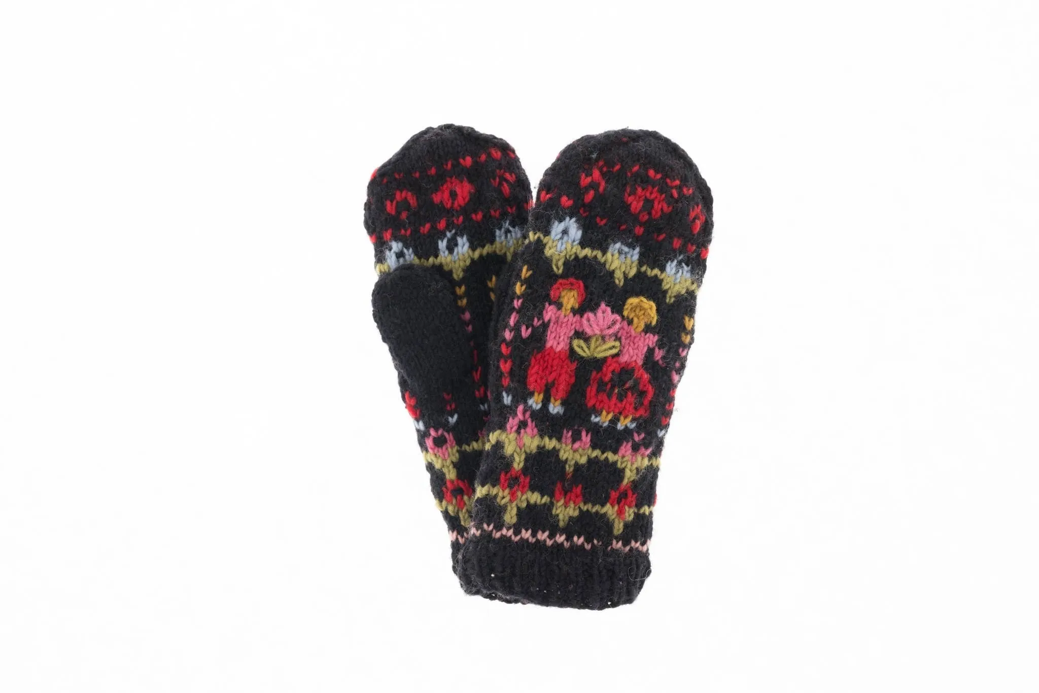 French Knot Joyful People Mittens