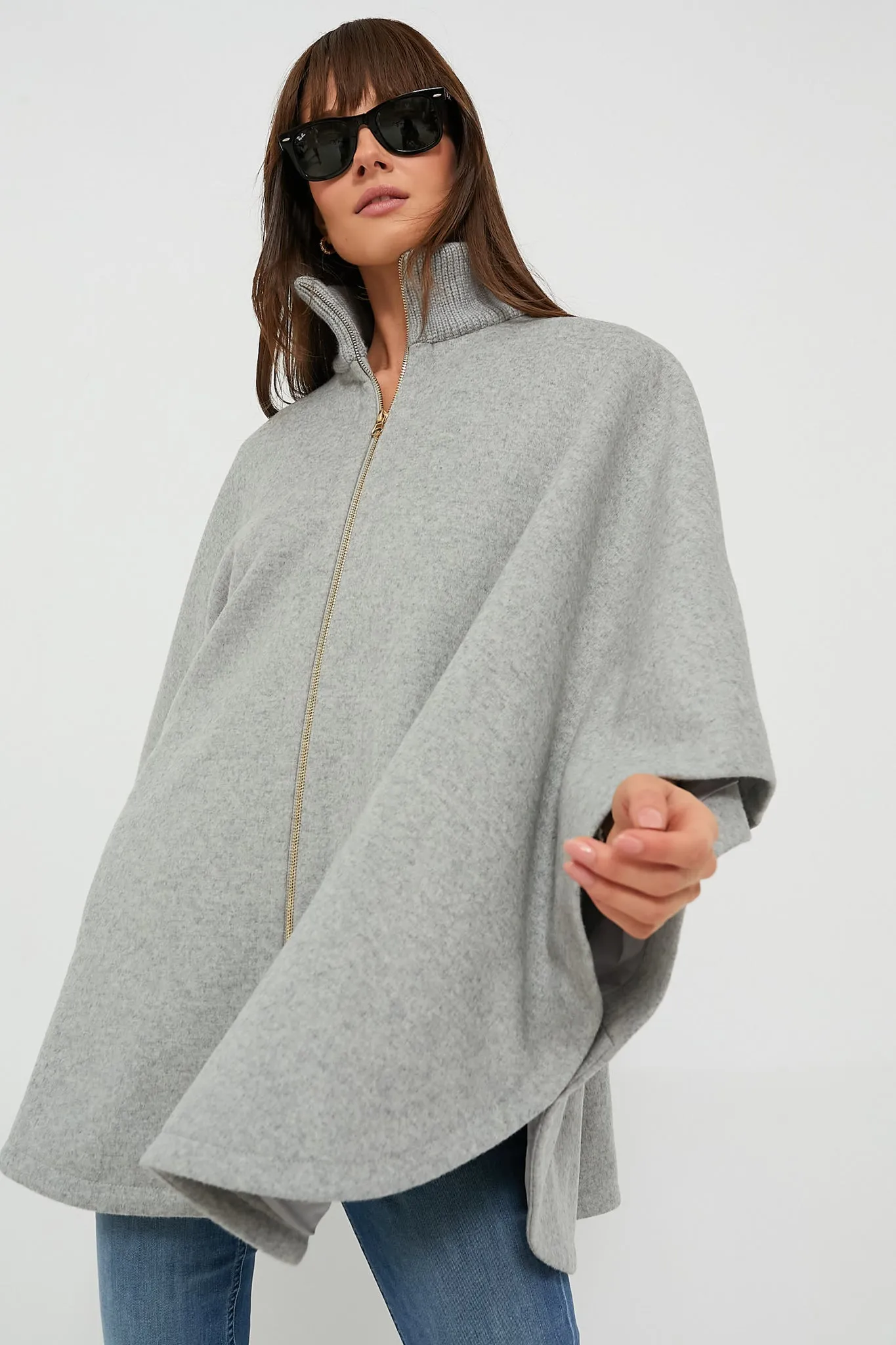 Grey Full Zip Huntington Poncho