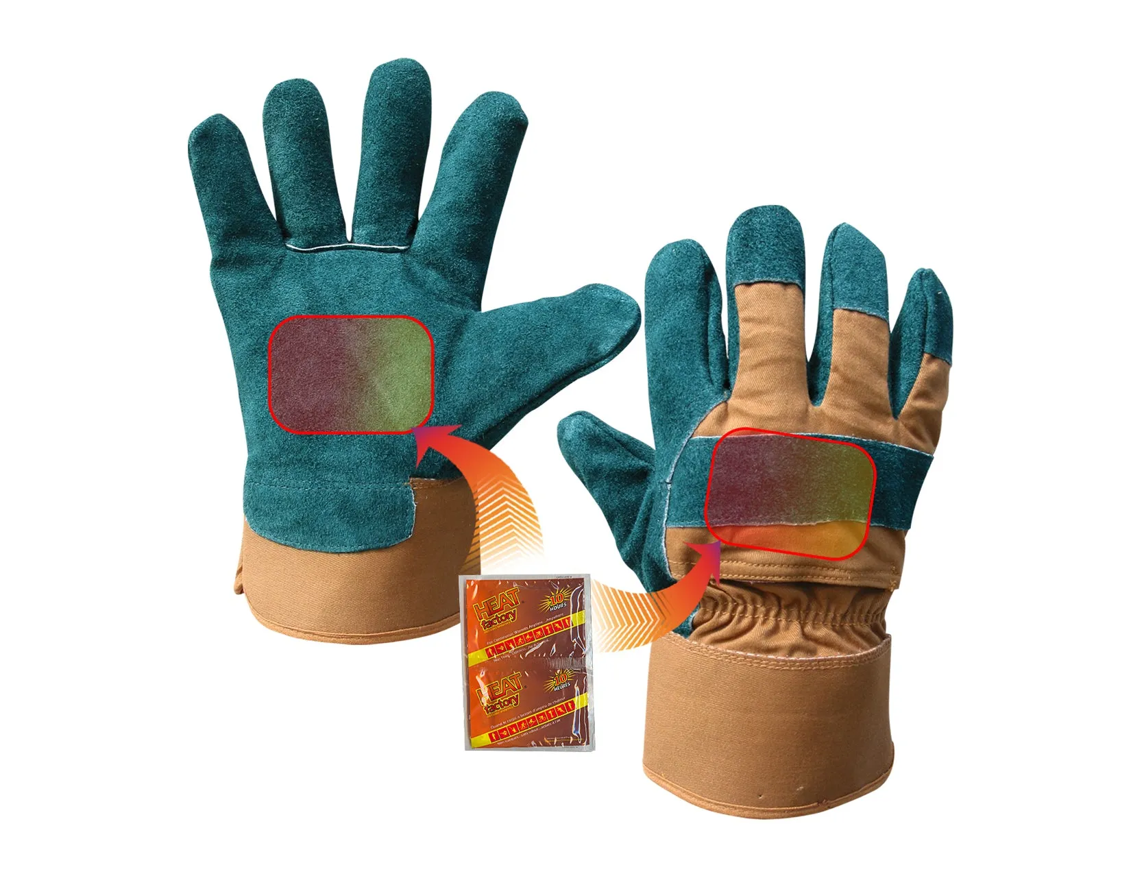 Heated Utility Gloves- 2 pockets for Heat Factory warmers