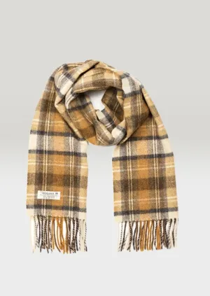 John Hanly Lambswool Scarf | Beige Check