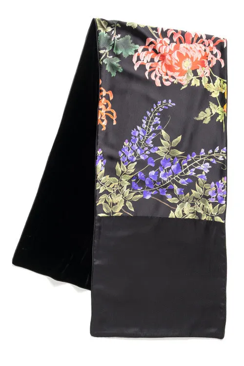 Kairaku Garden Charmeuse Silk Scarf