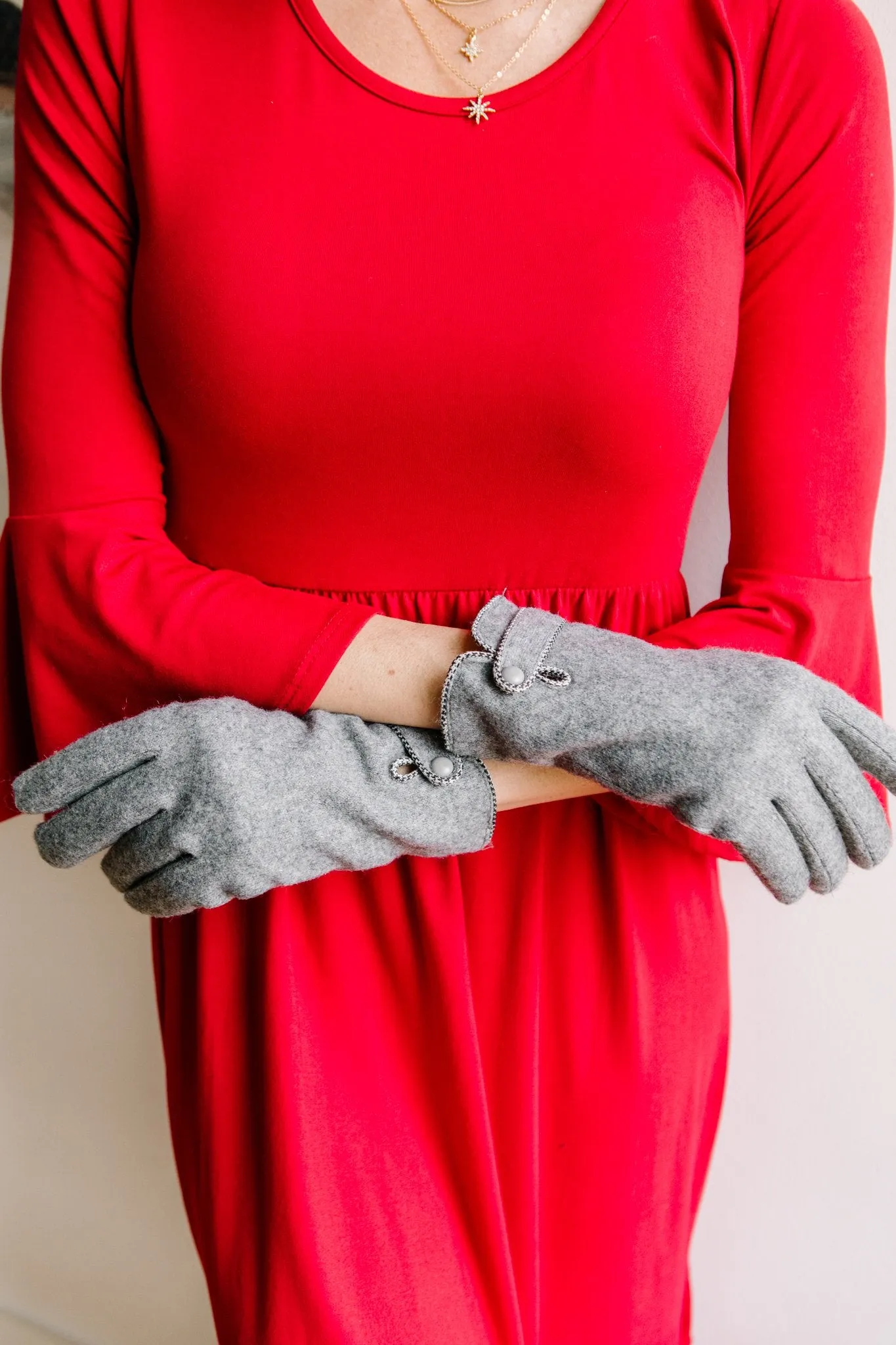 Keepin' Warm Gray Wool Gloves