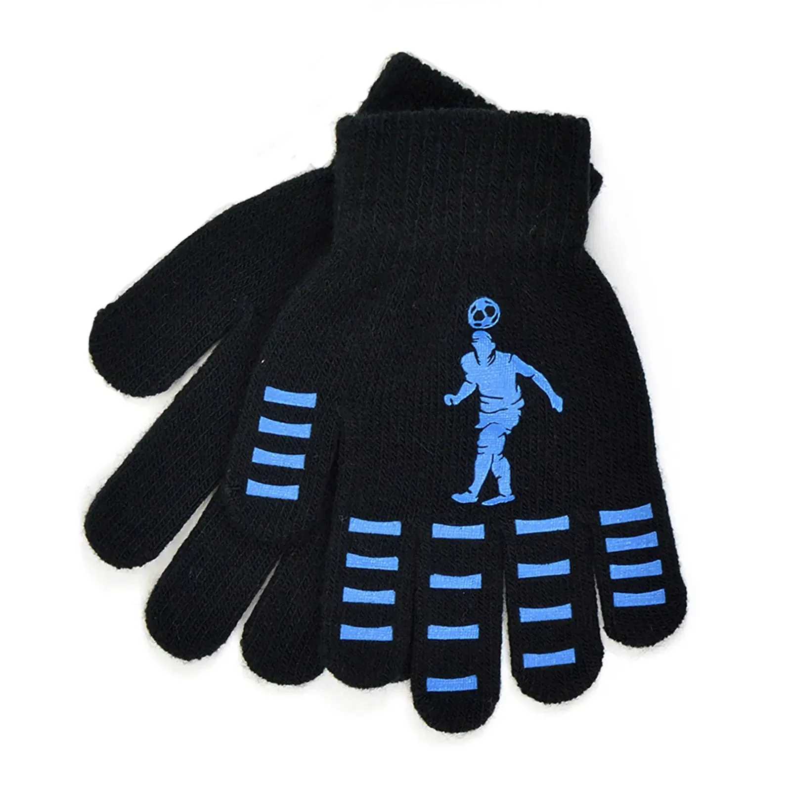 Kids Magic Gloves Football Design Palm Grips Soft Stretch One Size