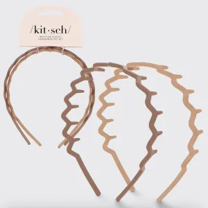 Kitsch - Recycled Plastic Zig Zag Headband 2pc - Neutral