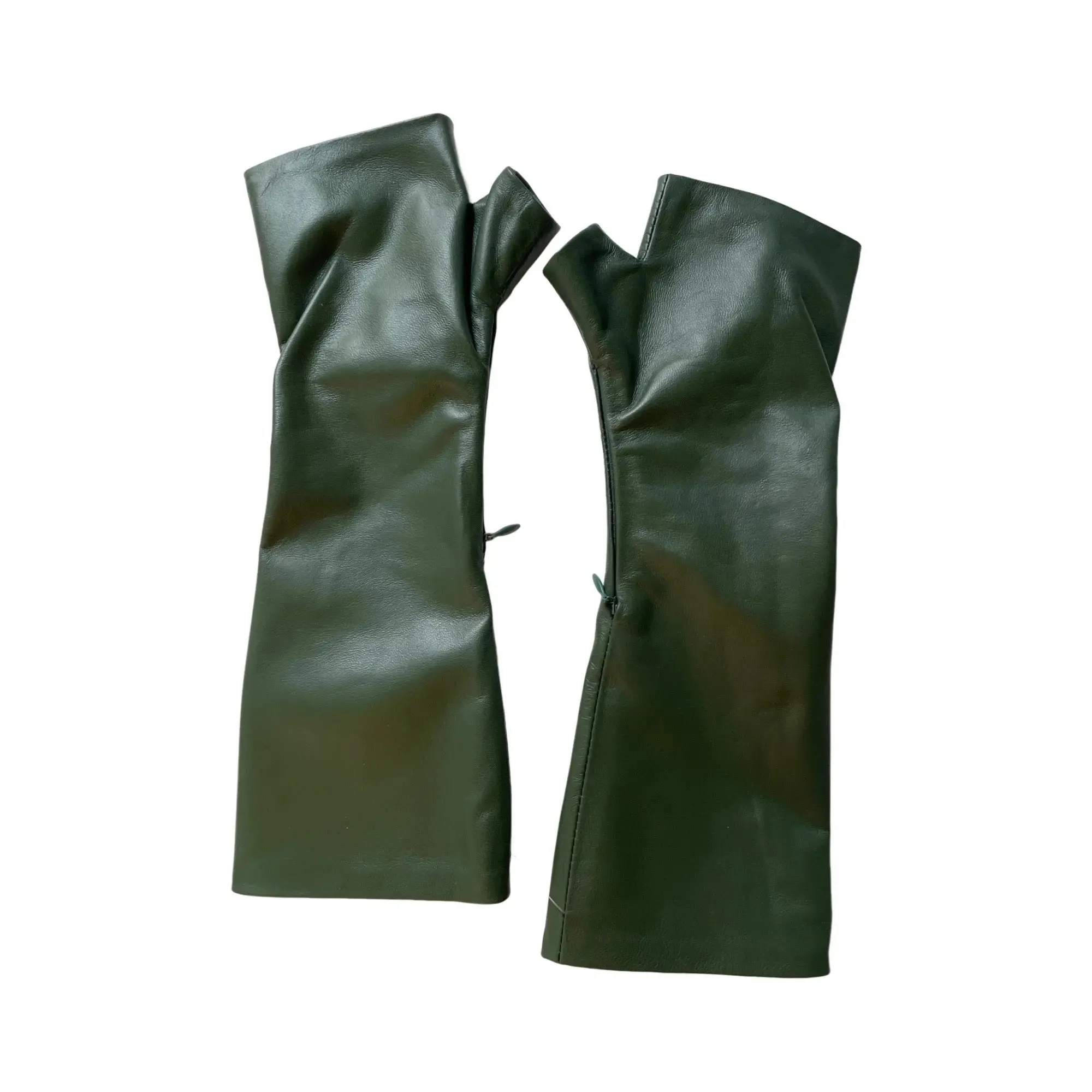 Long Deep Green Leather Gloves – Elegant, Versatile, and Perfect for Any Occasion