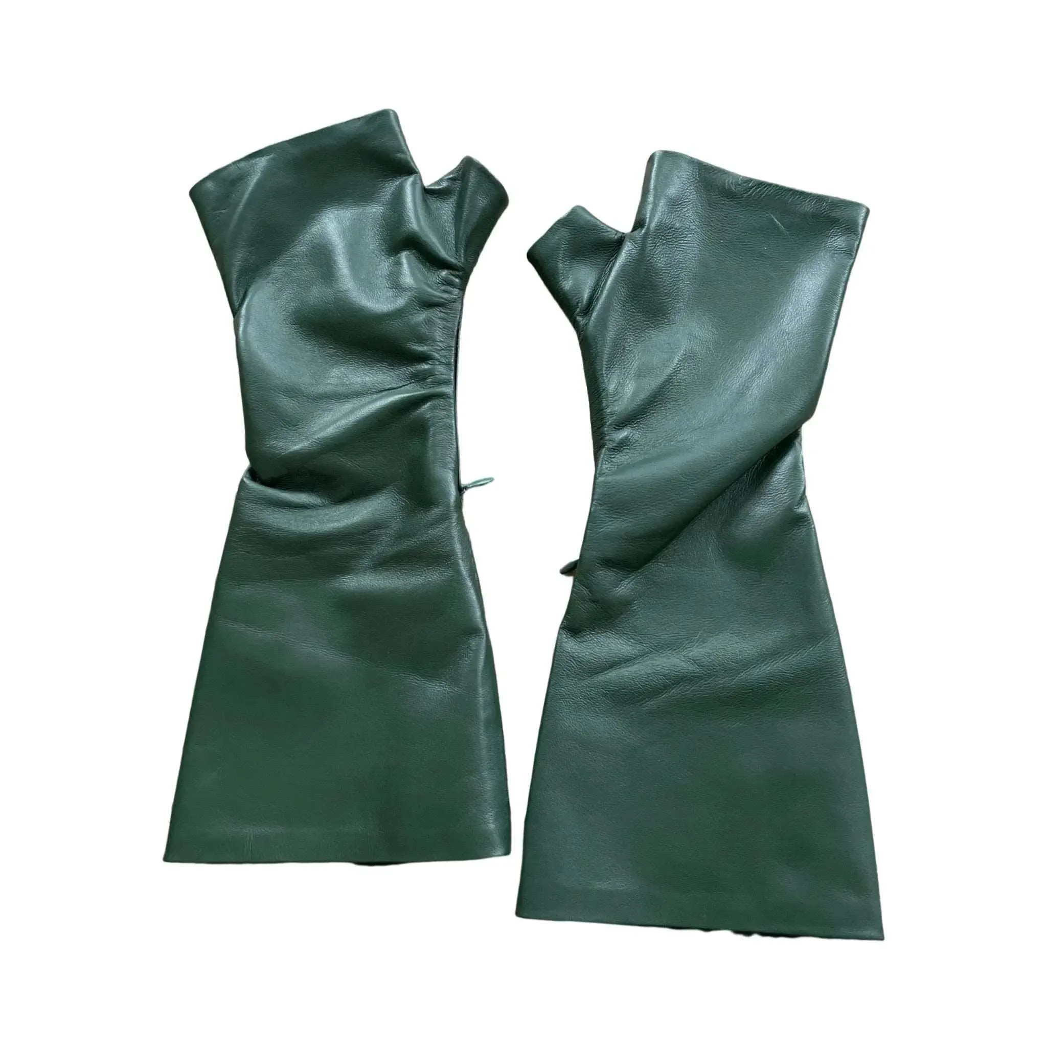 Long Deep Green Leather Gloves – Elegant, Versatile, and Perfect for Any Occasion