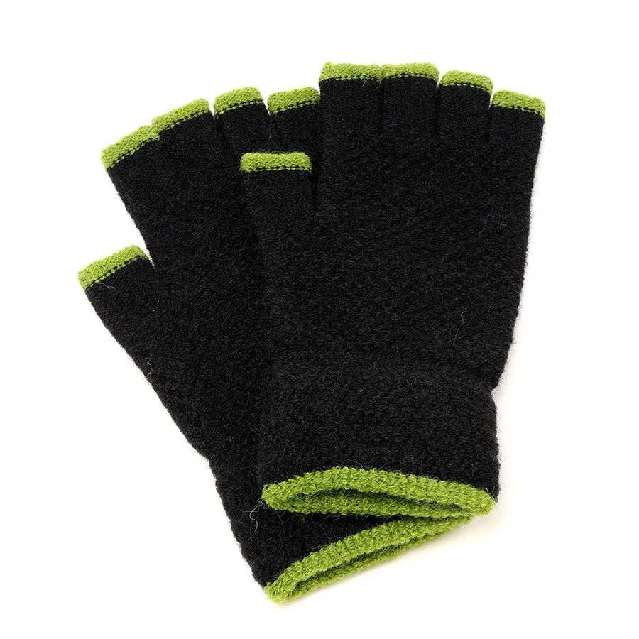 Men's Black Fingerless Gloves