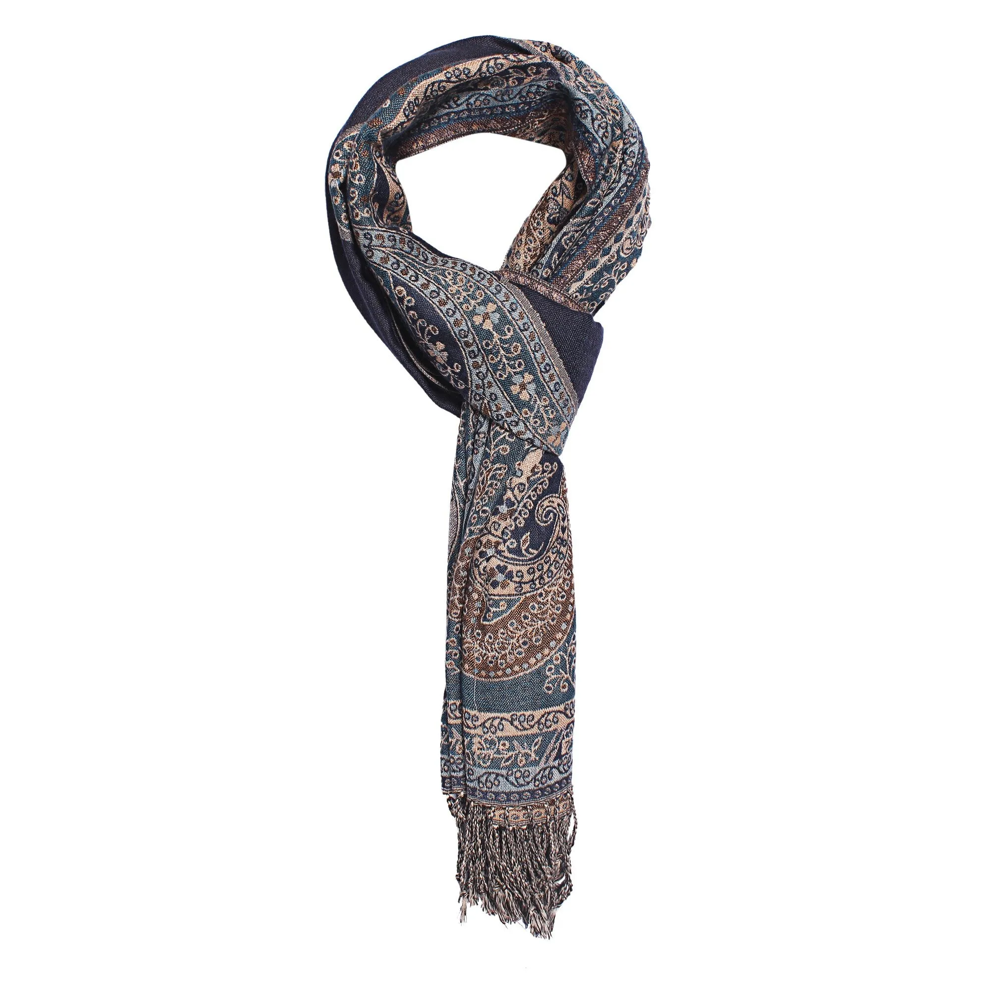 Midnight Sparkle Paisley Jacquard Scarf