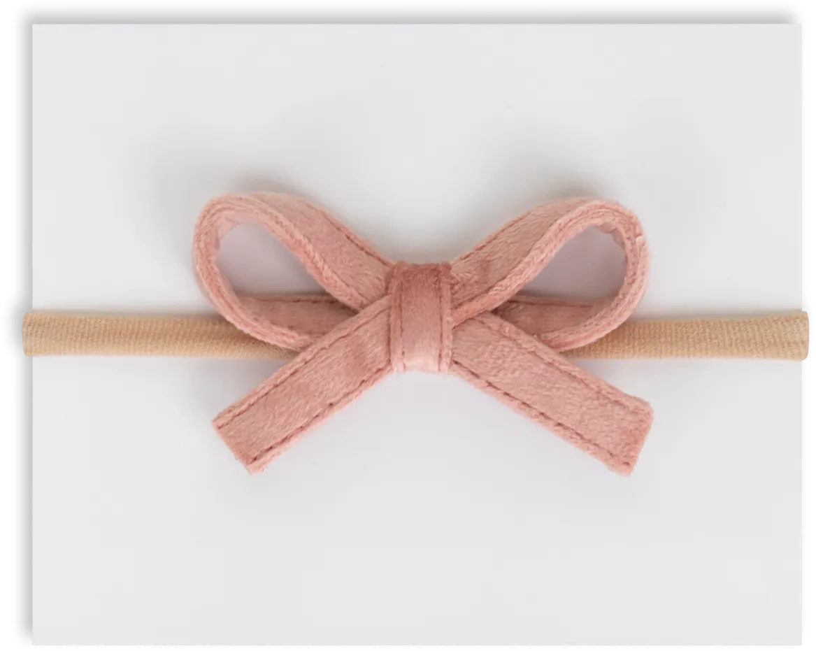 Mini velvet bow headbands by Adora