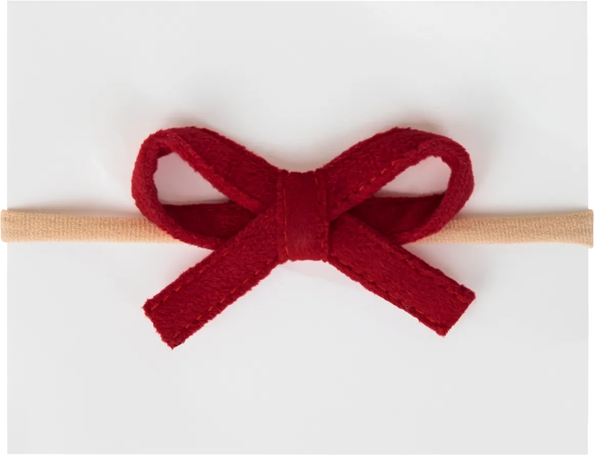 Mini velvet bow headbands by Adora