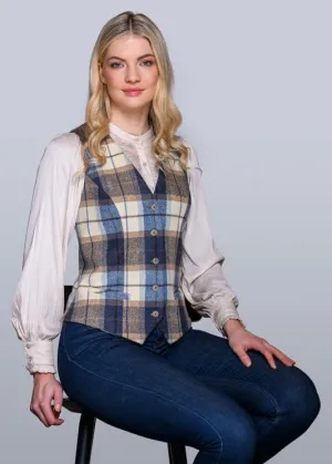 Mucros Ladies Vest | Blue Check