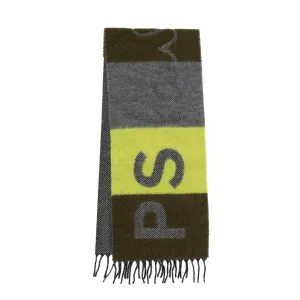 Paul Smith Scarf PS Crux Logo Brown / Yellow / Grey