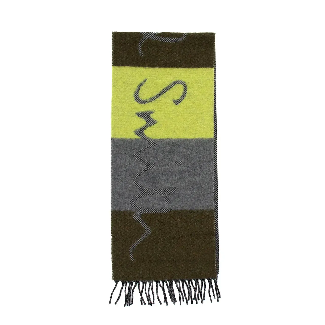 Paul Smith Scarf PS Crux Logo Brown / Yellow / Grey