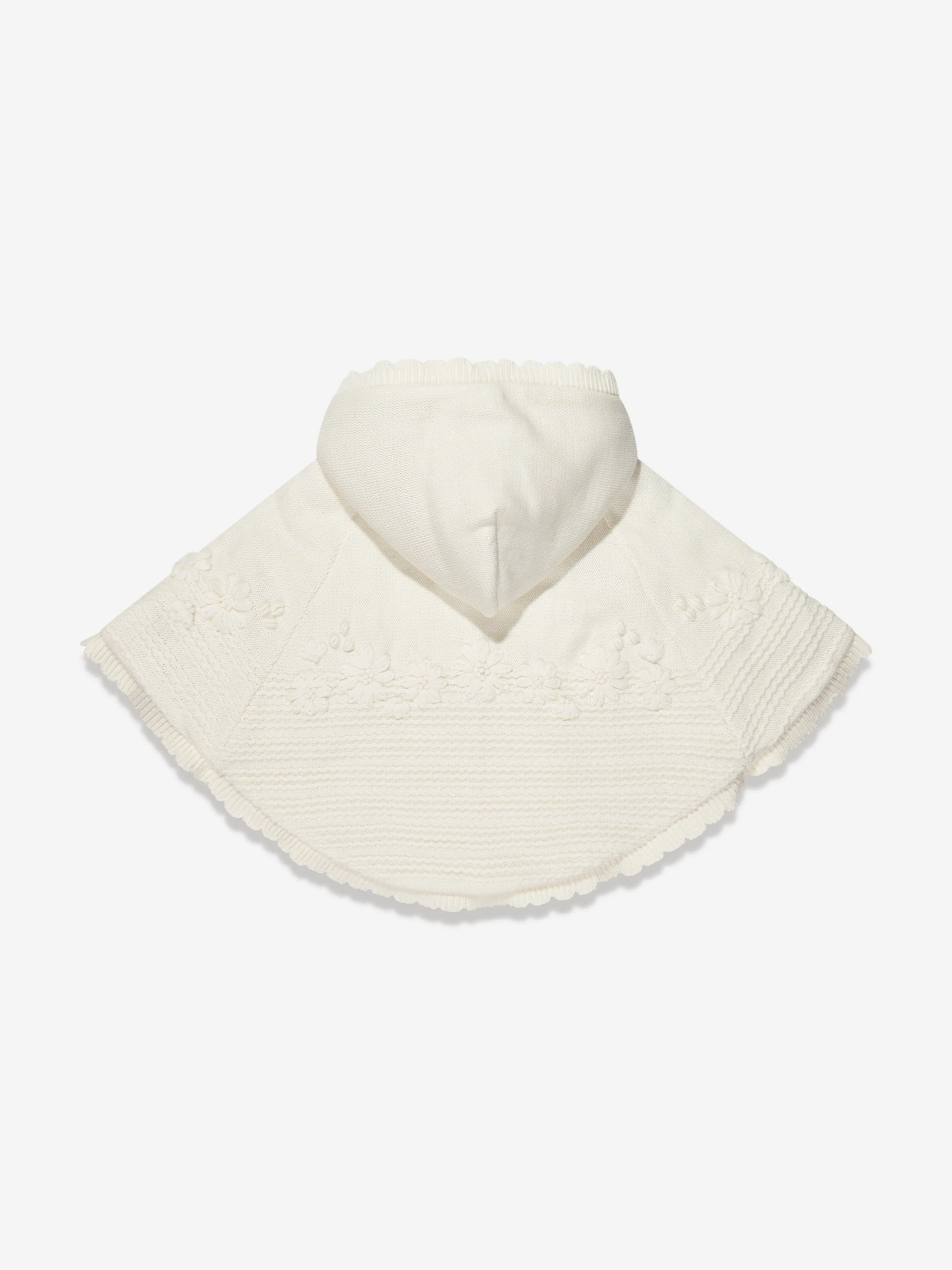 Sarah Louise Girls Hooded Poncho in Ivory