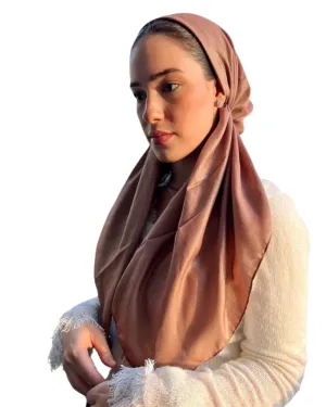 Scarf Bar Solid Champagne Shimmer Classic Pre-Tied Bandanna with Full Grip