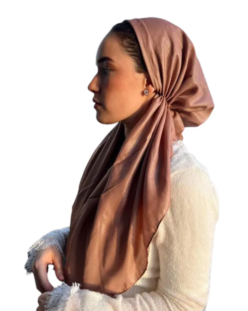 Scarf Bar Solid Champagne Shimmer Classic Pre-Tied Bandanna with Full Grip