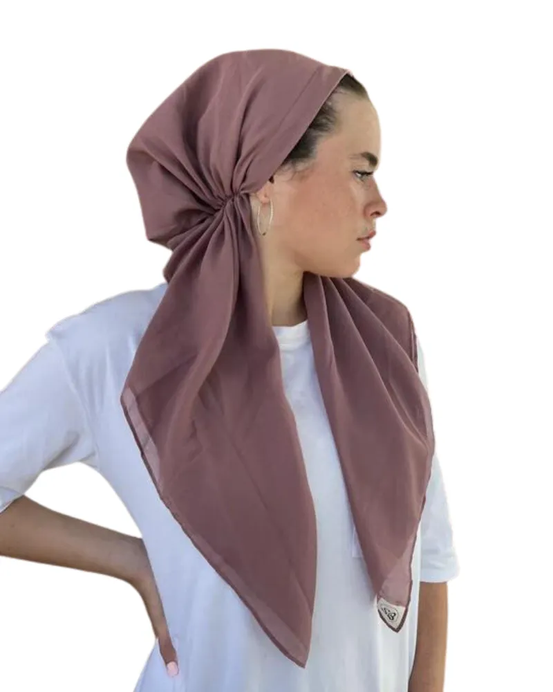 Scarf Bar Solid Plum Cotton Classic Pre-Tied Bandanna with Full Grip