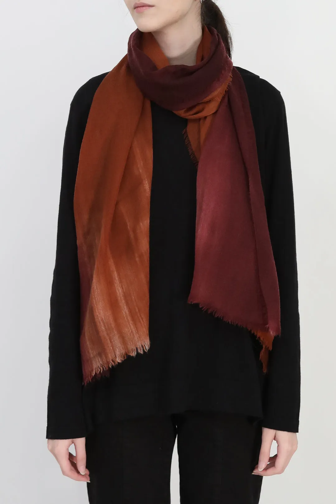 SPICED BORDEAUX ITALIAN CASHMERE SCARF