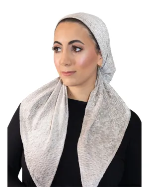 Tie Ur Knot Crushed Velvet Cream Adjustable Pre-Tied Bandanna with Full Non Slip Grip