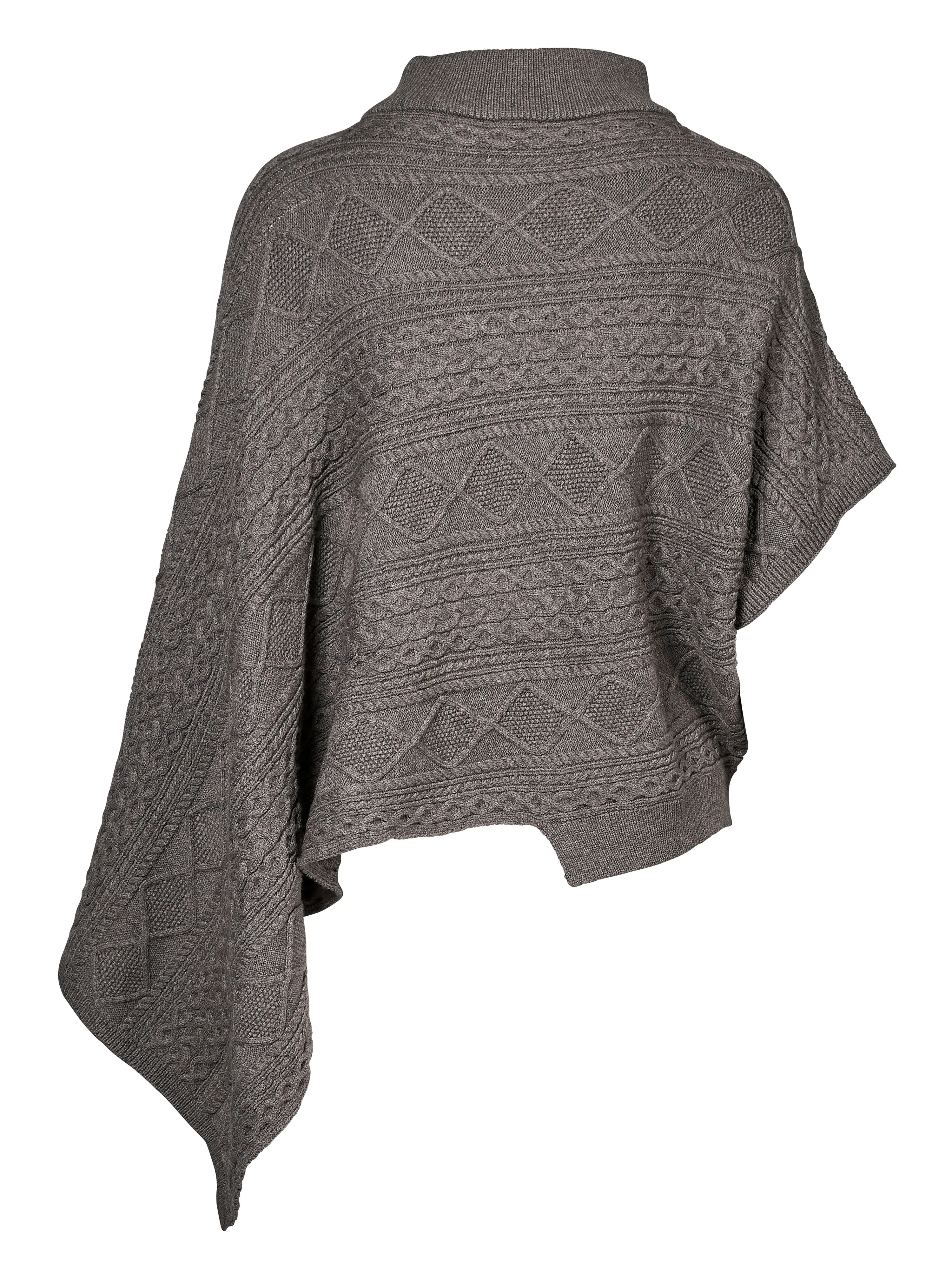 VILNA knit poncho - Statue melange