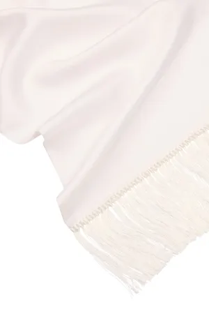 White Silk Evening Scarf